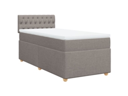 Maison Exclusive - Cama Box Spring Con Colchón Tela Gris Taupe 80x200 Cm