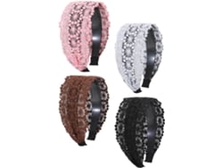 Diademas Anchas Bordadas En 3d Para Mujer, Juego De 4, Antideslizantes, Accesorios Elegantes