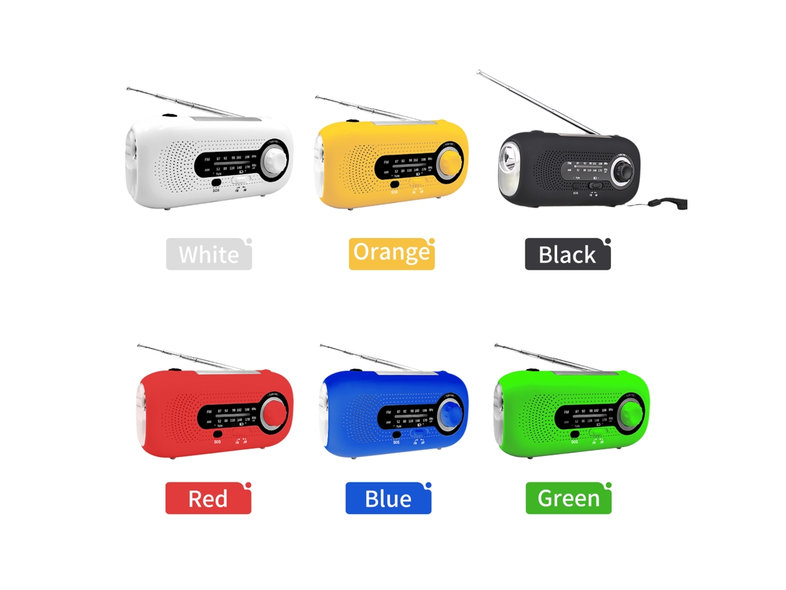 2026-radio Solar De Emergencia Con Manivela Y Linterna Am/fm, Batería Recargable, Puerto Usb Para Camping Y Senderismo