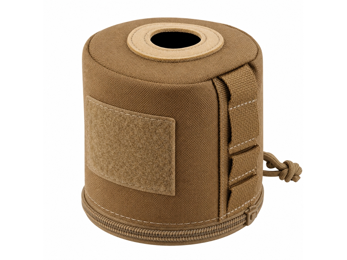 Bolsa Porta Papel Higiénico Polski Cordura Castanha 18x14x5 Cm 1 Un Compacta Com Fixação Molle Para Campismo E Trekking