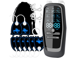 Estimulador muscular EMS, 8 electrodos, recargable, adecuado para ejercicio y relajación de todo el cuerpo, negro HEXINYIGJLY