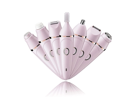 Depiladora para Mujer Afeitadora Eléctrica 7 en 1 Depiladora para Mujer Bikini Piernas Brazos Depilación Axilas Rosa BISBISOUS