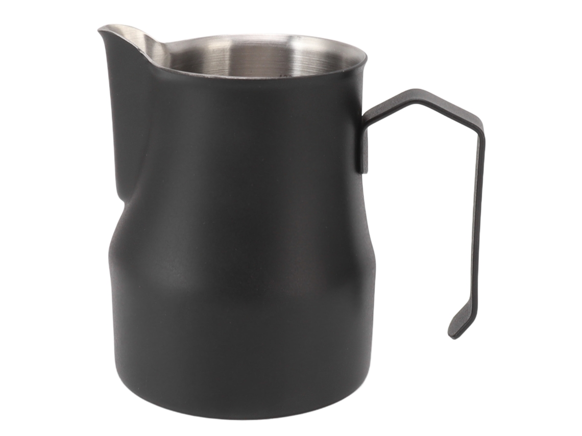 Jarra de leche de acero inoxidable 304, con boquilla y escala, 550 ml, color negro mate