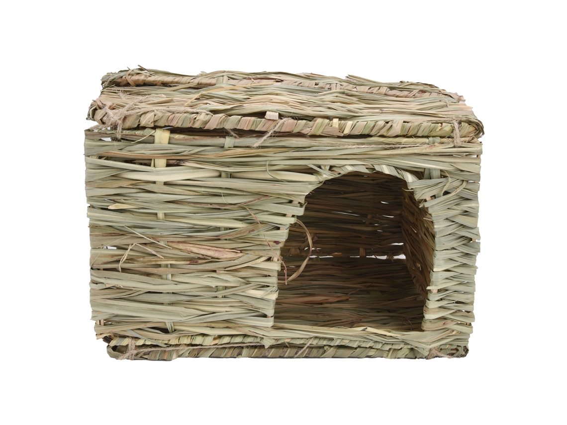 Casa Plegable De Paja Para Conejos, Jaula Natural Cómoda, Refugio Para Animales Pequeños.
