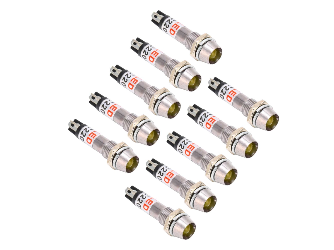 Luces indicadoras 10 AC 220V 8mm Estado de alimentación