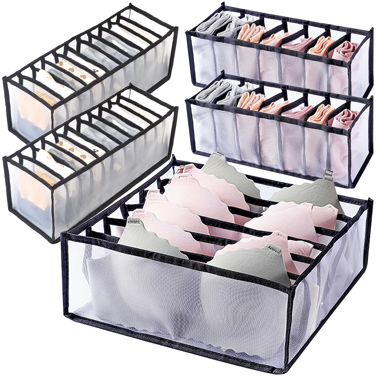 Caja de almacenamiento para sujetadores. Incluye funda de nailon Siurn blanca (20 x 20 x 10 cm).