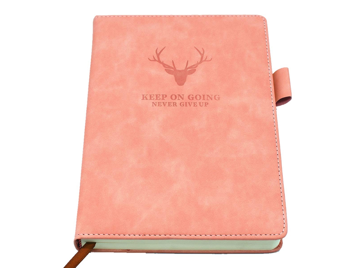 Cuaderno rayado, diario versátil para mujeres y hombres, papel rayado grueso, 360 páginas, 80 g/m² premium, cierres elásticos, marcapáginas con