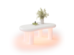 Mesa De Centro Nube - Mdf Con Iluminación Led 16 Colores - Blanco