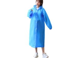 Sudadera con capucha impermeable y reutilizable para adultos con capucha ajustable, gruesa, portátil y de color azul a la moda para viajar.
