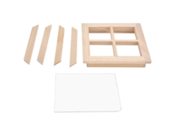 Janela Miniatura De Madeira Para Casa De Bonecas 1:12 Acessório Decorativo Não Pintado