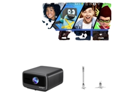 Proyector de 3800 lúmenes ANSI, con integración para Smart TV y soporte.