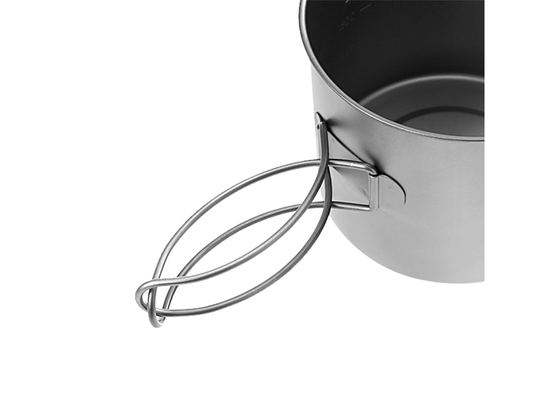 Taza Ultraligera De Titanio Tomshoo De 1100 Ml Con Tapa Y Asa Plegable Para Camping Y Uso Al Aire Libre.