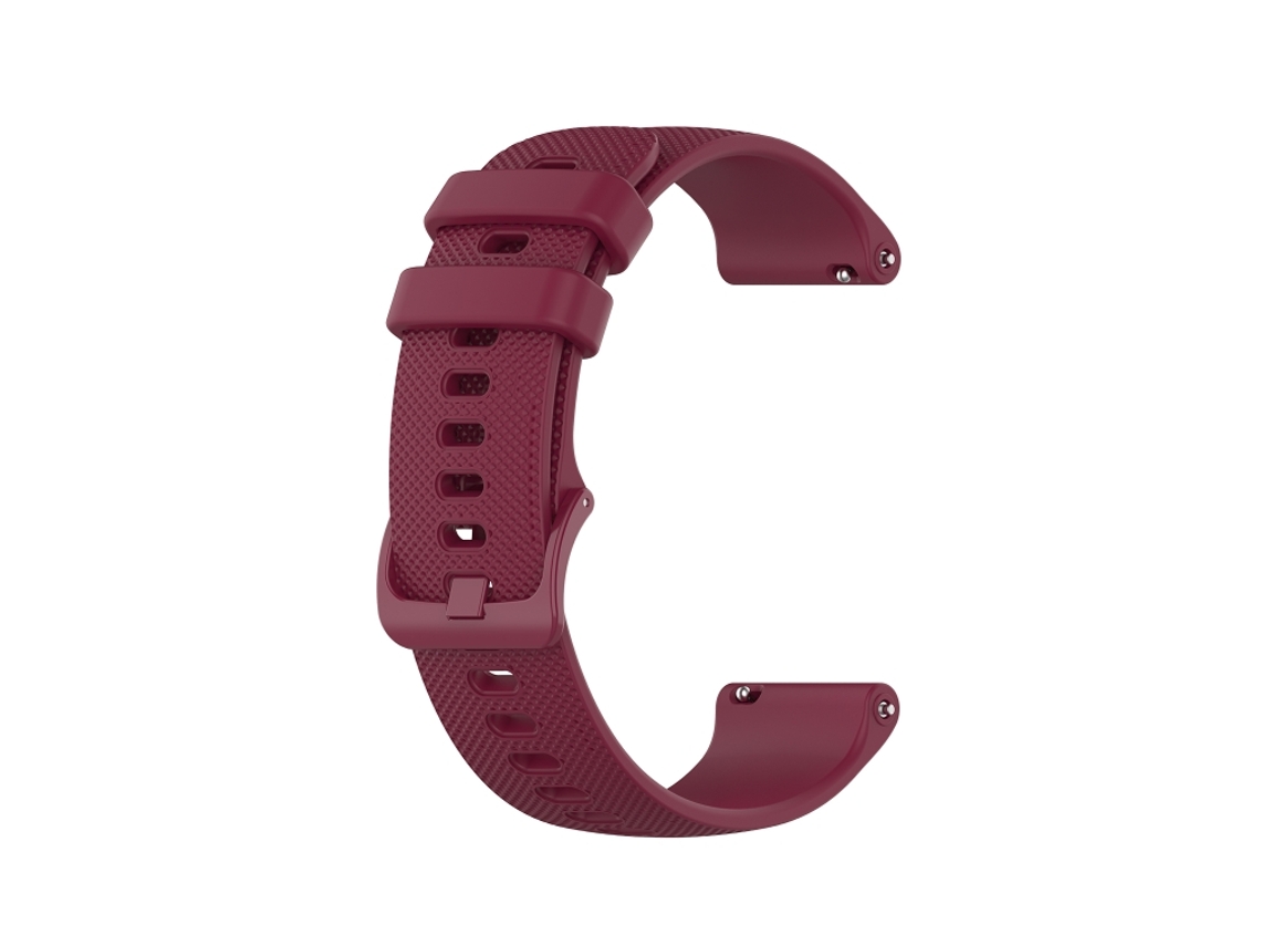 Bracelete Para Samsung Galaxy Watch (42mm) - Silicone Com Padrão Xadrez (20mm) - Red Wine Red