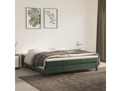 Estructura Cama Sin Colchón Terciopelo Verde Oscuro 180x200 Cm