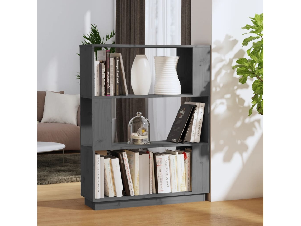 Estantería/Divisoria Aparador 80X25X101 Cm Pino Macizo Gris