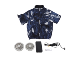 Anub camisa de Ar Condicionado com 3 Níveis Ajustáveis Ventiladores e Bateria 20000mah Leve e Respirável para Verão