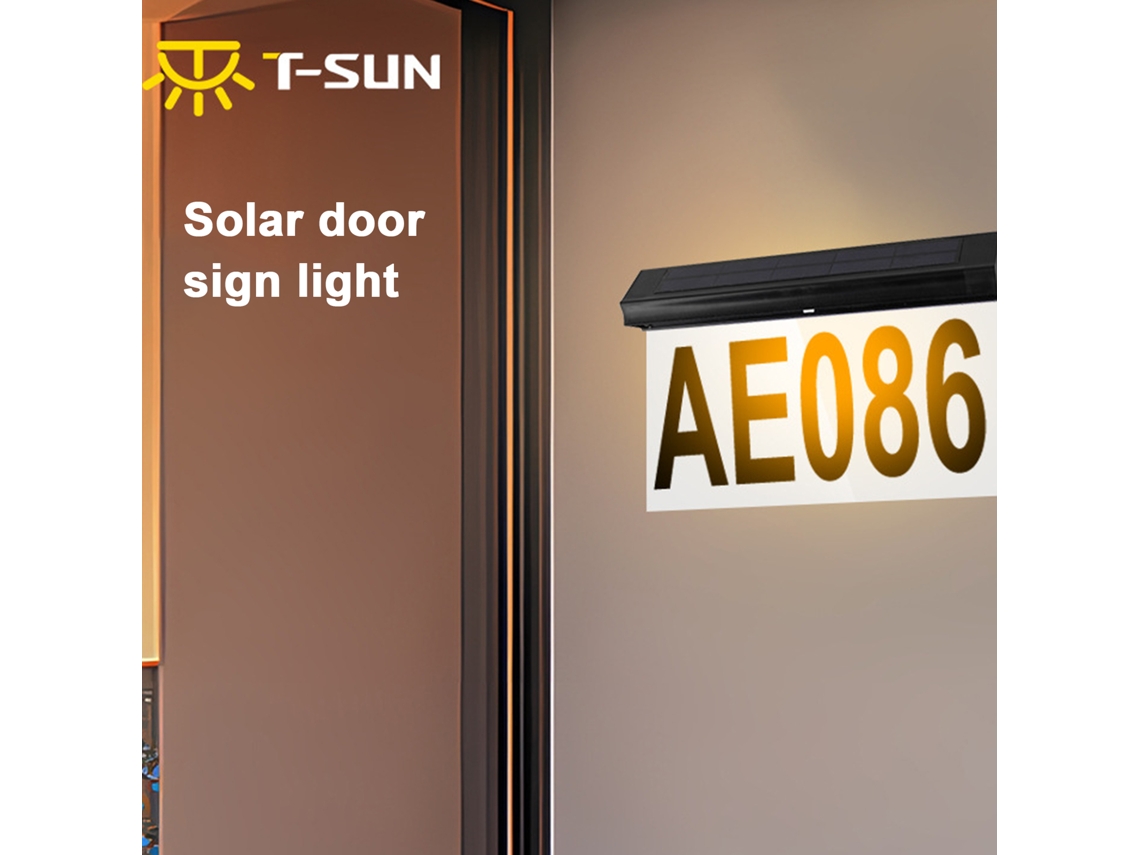 2026-luz Solar Para Puerta Exterior Impermeable, Placa De Número De Dirección Digital Montada En Pared Para Jardín Y Entrada