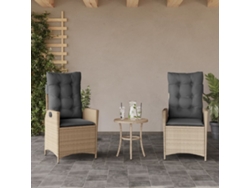 Sillas de jardín reclinables de 2 piezas DKD Home Decor con cojines beige combinados