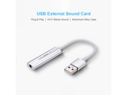 Tarjeta De Sonido Externa Usb Hi-fi Adaptador De Audio 7.1 Ch Para Laptop Pc Plata