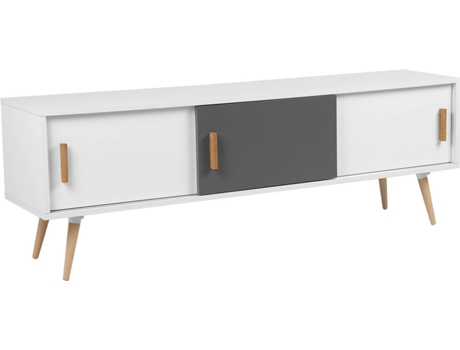 Mueble TV blanco/gris BELIANI Indiana