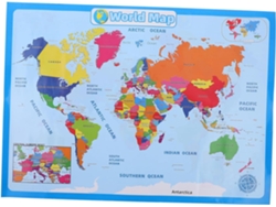 Juego De 3 Mapas Murales Del Mundo Para Niños, Pósteres Educativos De Geografía Para Preescolar.