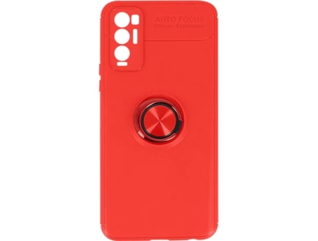 Carcasa Oppo Find X3 Neo AVIZAR Anillo de Soporte Rojo
