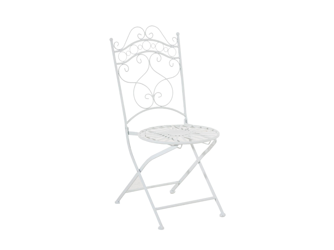 Silla de jardín de hierro Indra blanca Clp