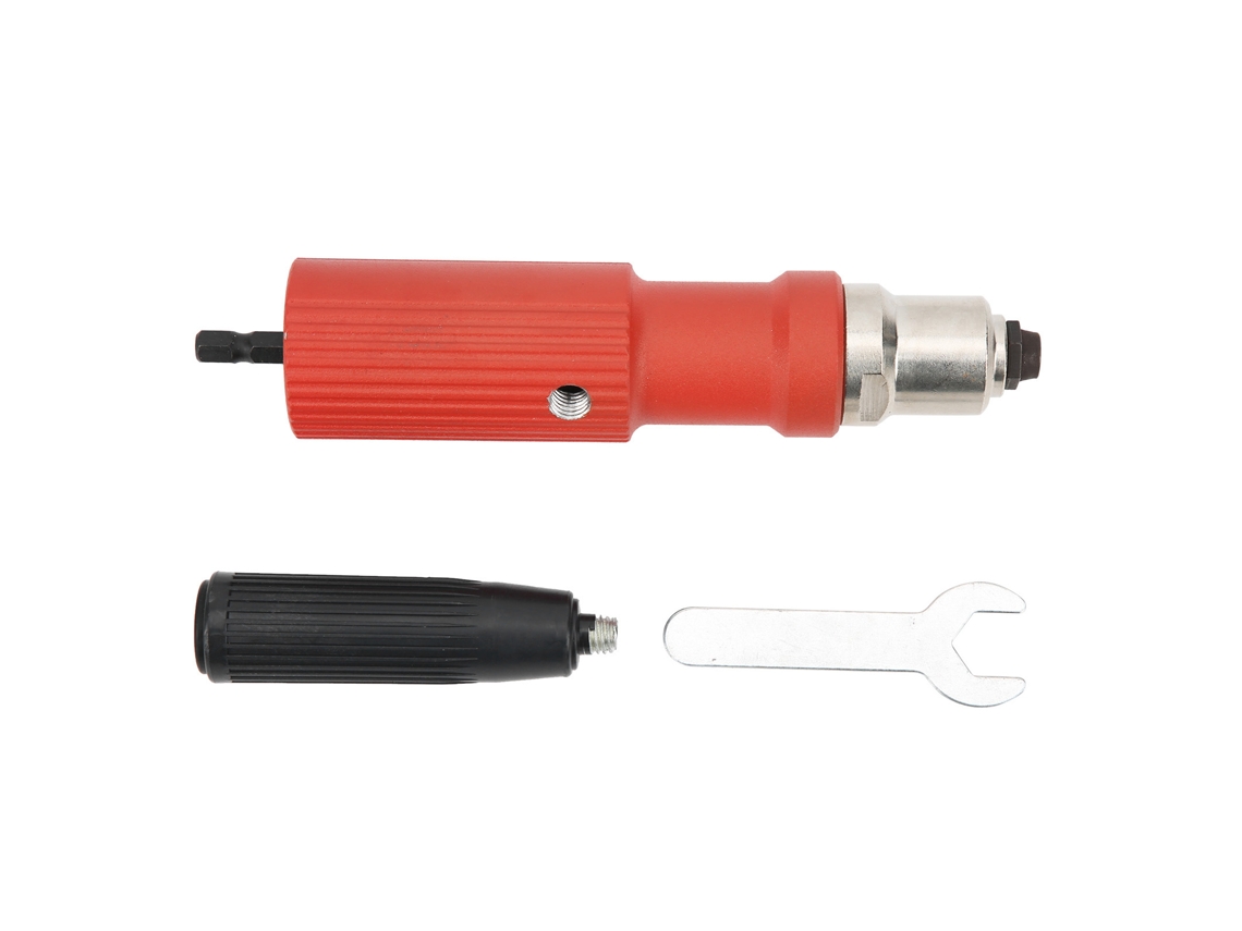 Adaptador De Pistola De Remaches Eléctrico Kit Con Mango De Metal Duro Llave Herramientas Manuales Rojo