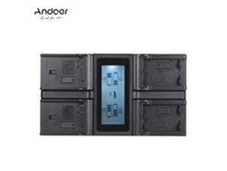 Cargador de baterías de 4 canales para En-el15, Np-fw50, Lp-e6 Lp-e6n, con pantalla LCD para cámaras Canon y Sony A7.