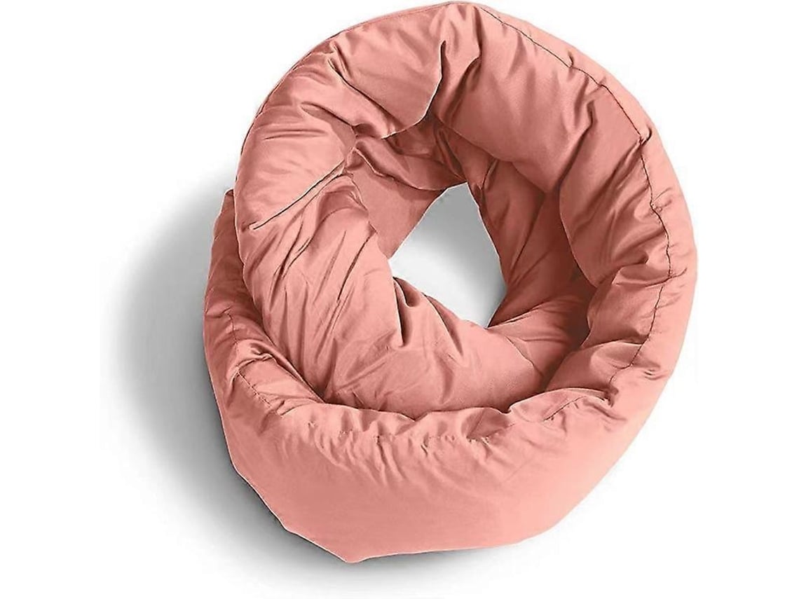 Travesseiro Cervical de Viagem - Suporte 360°, Versátil, Macio - Lavável na Máquina - para Viagens Aéreas e Rodoviárias, Rosa