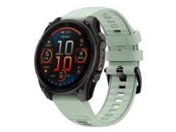 Bracelete Para Garmin (22mm) - Silicone Cor Sólida - Liberação Rápida - Fivela De Aço Preta Verde Menta