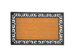 Felpudo Relaxdays, Coco Y Goma, Con Borde, 75 X 45 Cm, Interior/exterior, Antideslizante, Recoge Suciedad, Natural/negro