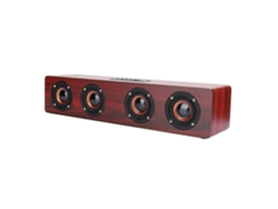 Altavoz Bluetooth con textura de madera roja, subwoofer inalámbrico para PC, teléfono, reproductor de música de escritorio, Chennnls