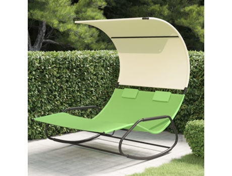 Tumbona doble VIDAXL Verde Tela (175.5x137.5x182.5 cm )