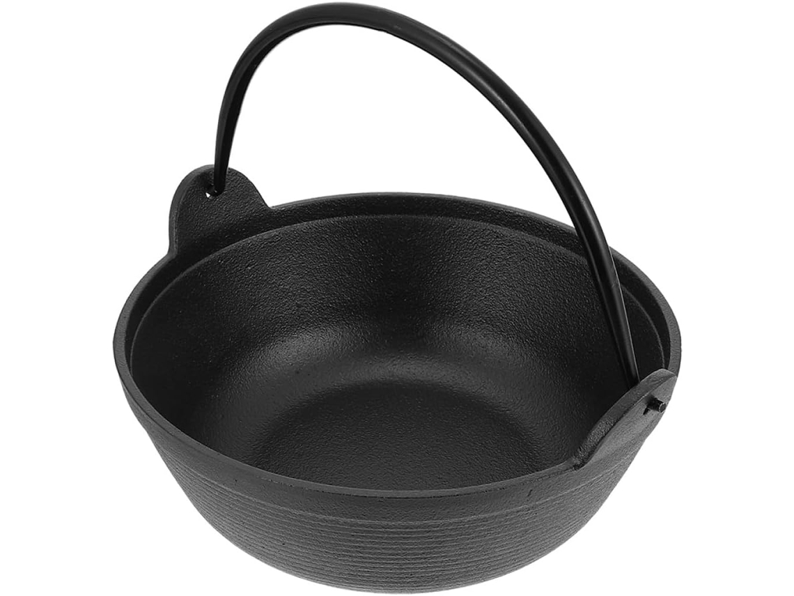 Olla Holandesa De Hierro Fundido Inoomp De 19 Cm Con Revestimiento Antiadherente Y Asa De Transporte. Utensilios De