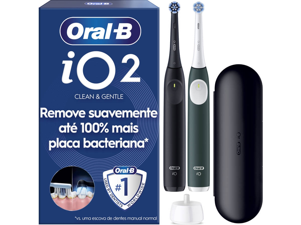 Cepillo de Dientes Eléctrico ORAL-B IO2 Duo (2 Unidades - Negro y Verde)