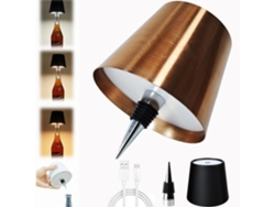 Lámpara con forma de botella de vino, RGB regulable con luz transpirable, reducción rápida del deslumbramiento, recargable por USB Eifson (oro rosa)