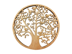 Colgante Árbol de la Vida Dorado de Madera 30*1*30cm Colgante