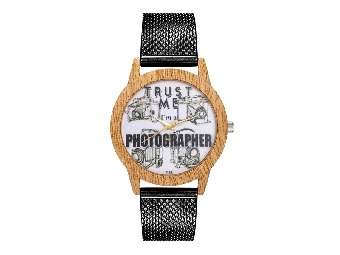 Reloj De Cuarzo Unisex Con Correa De Silicona Dial Con Letras Moda Casual (negro)