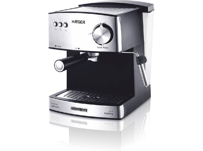 Cafetera Haeger Expresso itália 15 bar y en monodosis espresso 850w bomba italiana de alta con potencia capacidad 16l caldera inox moldeado ajuste