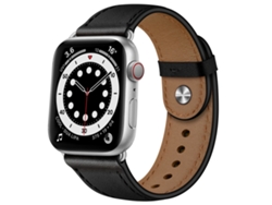 Correa de cuero genuino negra XIAOMOYU para Apple Watch (38/40/41 mm)