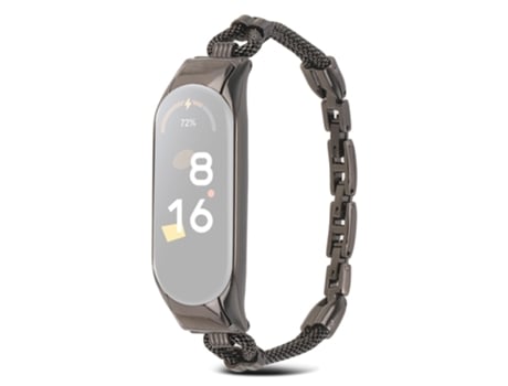 Correa de metal con delicada cadena de cobre para Xiaomi Mi Band 7 - negro