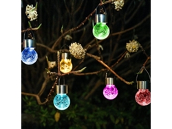 Lámparas Colgantes Solares Para Exteriores, 8 Unidades, Con Forma De Bola De Cristal Estilizada, Para Jardín, Patio O Césped.