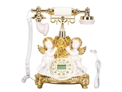 Teléfono fijo vintage decorativo con botones grandes