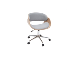 Silla de Escritorio Tejido Gris Claro Y Madera Clara Con Ruedas Bent MILIBOO