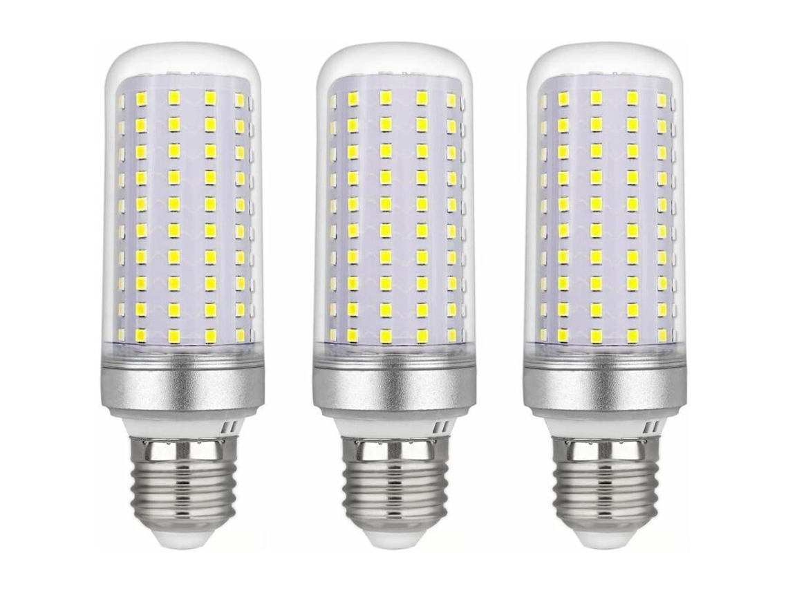 Paquete De 3 Bombillas Led Tipo Maíz De 30 W - Blanco Frío 6000 K 2500 Lúmenes (equivalente A Halógena De 300 W) Base E27