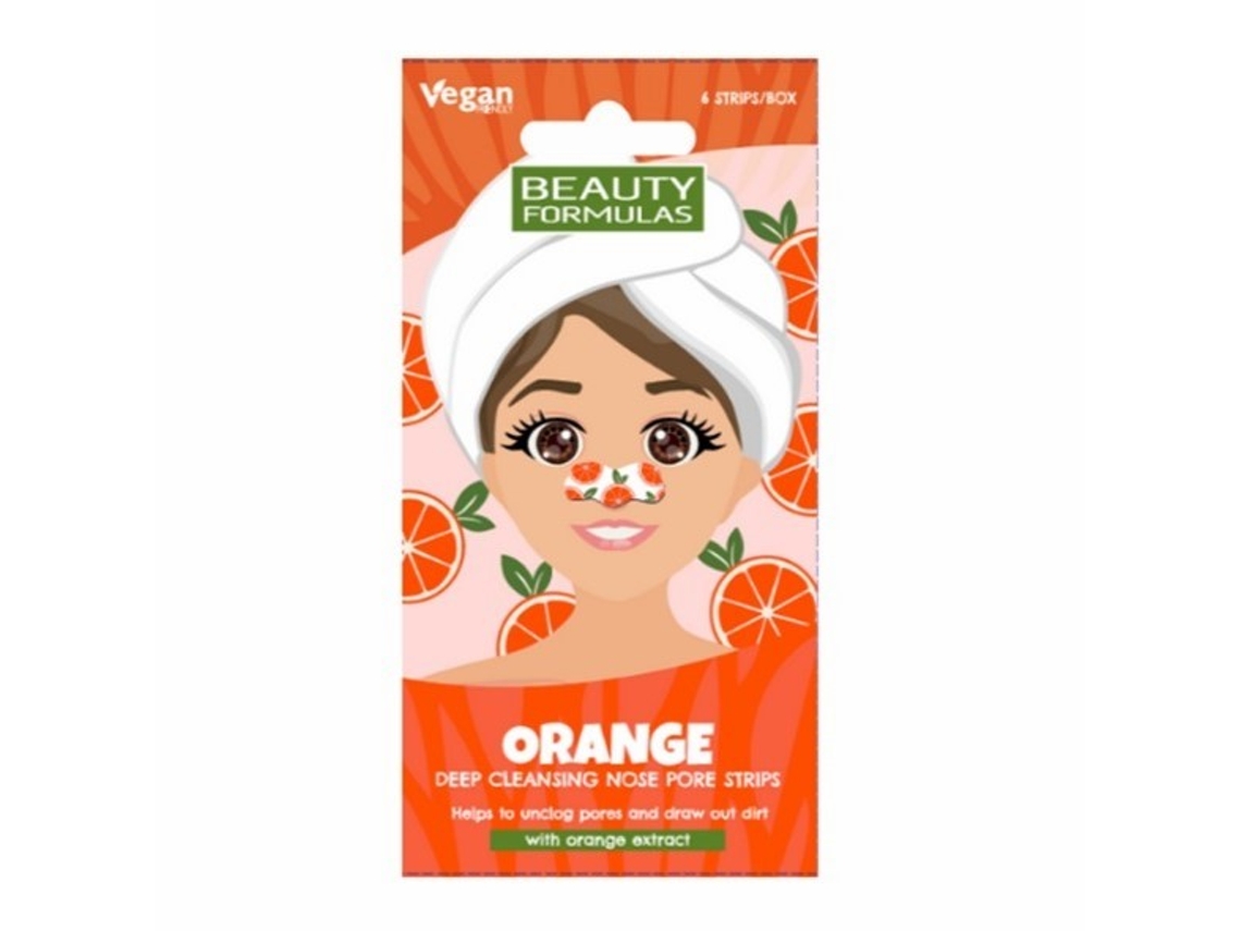 Tiras de limpieza nasal profunda con infusión de naranja de Beauty Formulas (paquete de 6)