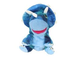 Dan26-marioneta De Mano Animal De Peluche Suave Y Bonito Con Boca Abierta Móvil Azul 25cm