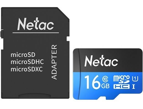 Tarjeta de Memória MicroSD NETAC P500 Standard (16 GB - 80 MB/s)