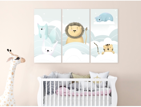 Cuadro ARTGEIST Fairy-Tale Zoo (3 Parts) (90x60)